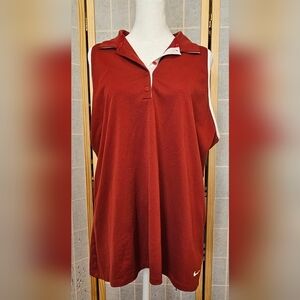 Nike Women's Red Sleeveless Polo Size XXL